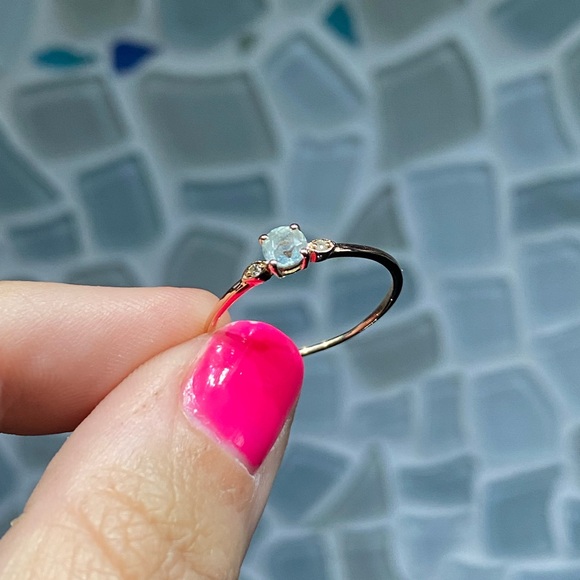 Aquamarine and diamond ring - Picture 3 of 13